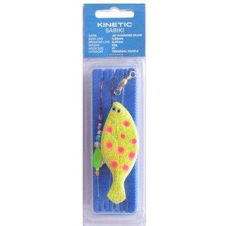 Kinetic Sabiki Plaice Jay Flounder Inline Fladfiskforfang #1 Yellow orange dots 90g