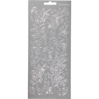 Sølv Folie Stickers med Blade - 10x23 cm
