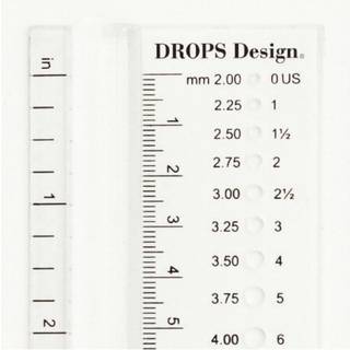 DROPS Pindemåler (2.00-12.00mm) Måleredskab for pinde i størrelser 2.00mm til 12.00mm.
