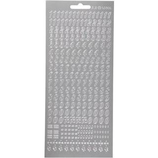 Sølv Tal Stickers - 10x23 cm, Selvklæbende Ark