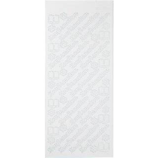 Selvklæbende stickers til konfirmation - 10x23 cm, hvid