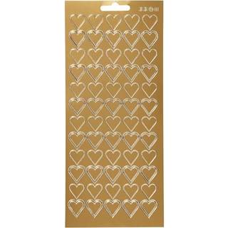Guld Hjerte-Stickers 10x23 cm - Elegant Dekoration