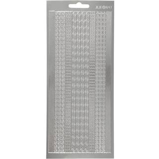 Sølv Border Stickers 10x23 cm - Elegant Dekoration