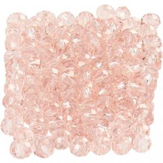 Rosa Facetperler 3x4 mm - 100 stk. til Smykker