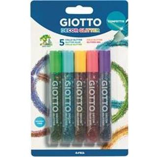 Giotto Decor Glitterlim Confetti, 5 stk Giotto Decor Glitterlim Confetti, 5 stk. Pakke med 5 assorterede farver glitterlim med confettieffekt.