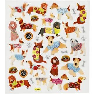 Selvklæbende hundestickers - 15x16,5 cm ark