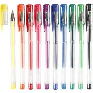 Gel Kuglepen 0,8 mm - Ass. Farver, 10 stk. Pakke
