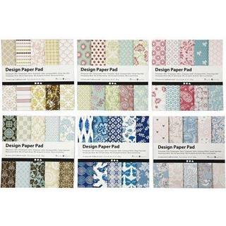 Designpapirblok 15,2x15,2 cm - 300 ark, assorterede farver