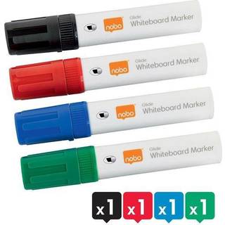 Marker Glide WB whiteboard ChiselTip 4 farver, Nobo 1915393