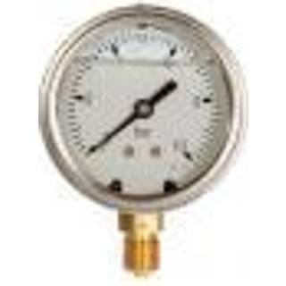 Manometer 1/2XØ100 0-25 bar, nedadrettet studs med glycerin