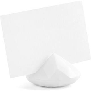 Hvid diamant bordkortholder, 10 stk