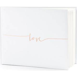 Hvid gæstebog med rose gold skrift