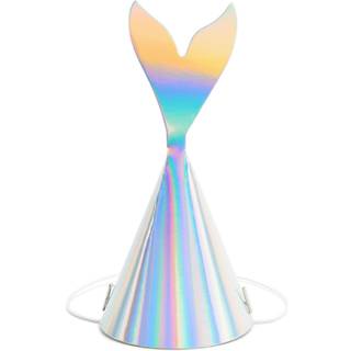 6 stk. Iridescent Havfrue Festhatte 18 cm – Magisk touch til temafester & fødselsdage