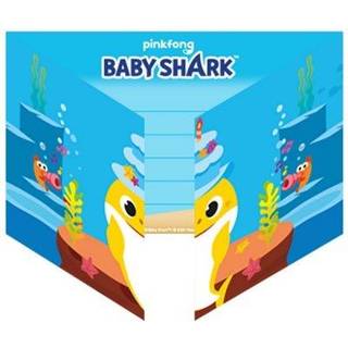 Baby Shark invitationer, 8 stk.