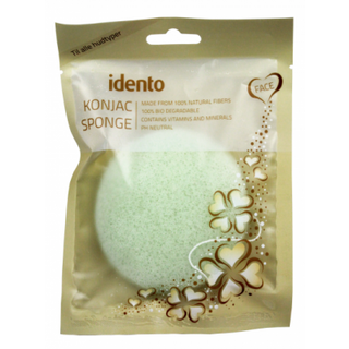 Idento Konjac Svamp - Circular - Green Tea (Grøn)