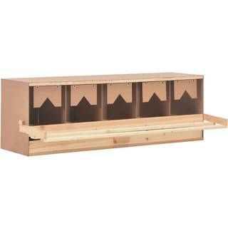 redekasse til høns med 5 rum 117x33x38 cm massivt fyrretræ