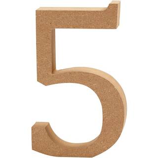 Stort Trætal 5 - Dekorativt H: 8 cm, Tykkelse: 1,5 cm