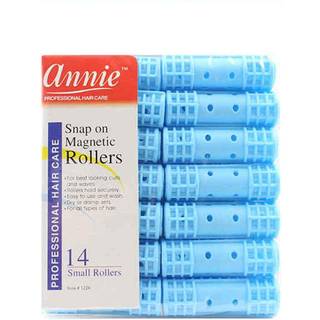 Annie snap p? sm? magnetiske h?rruller til h?rkr?lling og perm -styling - bl? 1/2 """" - s?t af (14)