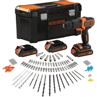Black & Decker slagboremask.*U BDCHD181B3 18V 3x1,5Ah m/akku, lader, kuffert, tilbe.
