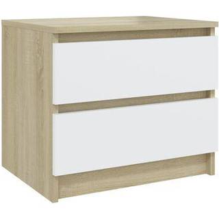 sengebord 50x39x43,5 cm konstrueret træ hvid