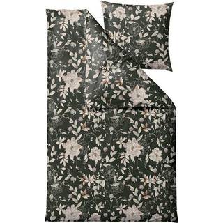 Økologisk satin sengetøj fra SØDAHL - GARDEN BLOOM FOREST GREEN 220