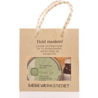 Hold masken gavepose indh. grønt ler - 1 stk - Sæbeværkstedet