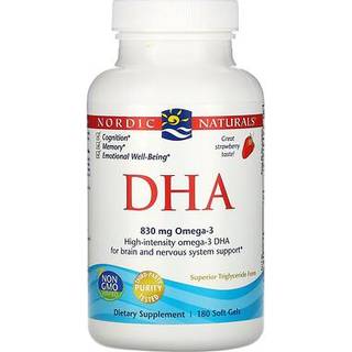 DHA, 830 mg jordbærsmag - 180 bløde kapsler