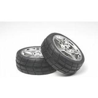 RC 5 SPOKE METAL PLATED WHEELS 24MM GLUED