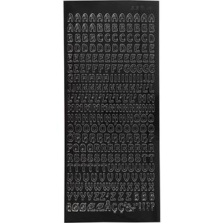 Selvklæbende Stickers med Små Bogstaver - Sort 10x23 cm