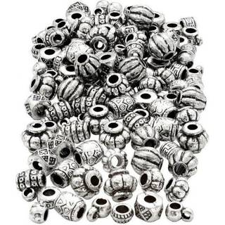 Metal Perlemix, 200 g, 7-11 mm Pakken indeholder 200g flotte metalperler i forskellige former. Størrelse: 7-11 mm Hulstørrelse: 3 mm.