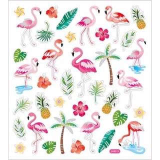 Selvklæbende Flamingo Stickers - 15x16,5 cm