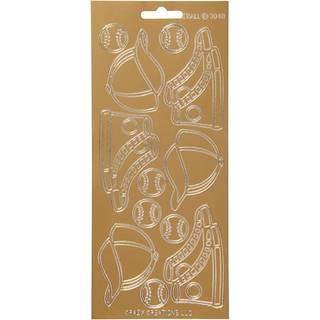 Guld Sport Stickers - 10x23 cm, Selvklæbende Ark