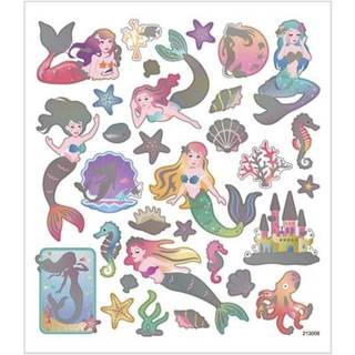 Havfrue Stickers - Ark 15x16,5 cm med Foliedetaljer
