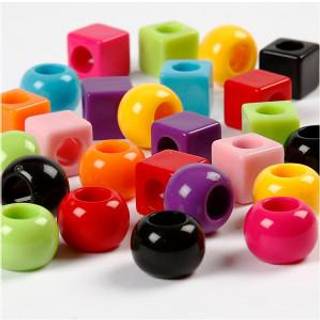 Multifarvede Plastperler 11 mm - 1000 g til Kreativitet