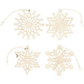 Elegant ophæng i lyst træ - 8 stk. 7 cm