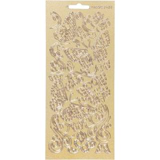 Guld Sommerfugle Stickers - 10x23 cm, 1 ark