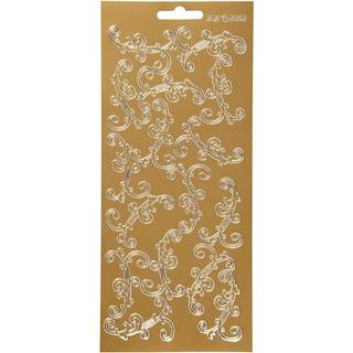 Guld Hvirvel Stickers - 10x23 cm, 1 ark