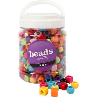 Multifarvede Plastperler 11 mm - 420 g til Kreativitet