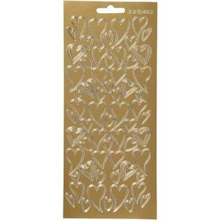 Guld Hjerte-Stickers 10x23 cm - Elegant Dekoration