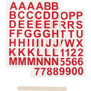 Røde Rub On Stickers - Bogstaver og Tal, 1 pk
