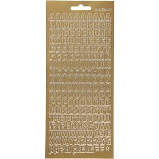 Selvklæbende Guld Bogstaver Stickers 10x23 cm