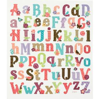 Glitter Alfabet Stickers - 15x16,5 cm Ark