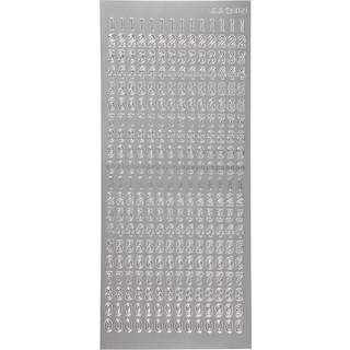 Sølv Tal Stickers 10x23 cm - Elegant Dekoration