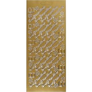 Guld Folie Stickers til Konfirmation - 10x23 cm