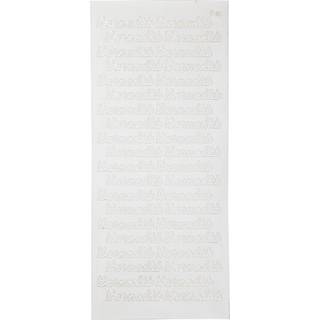 Elegante hvide stickers til barnedåb - 10x23 cm