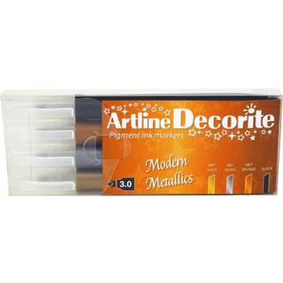 Artline Decorite brush Modern metallic 4-sæt