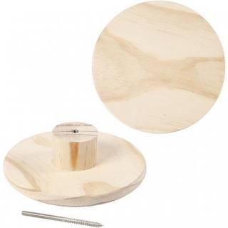 Rund Træknage i Lyst Træ - 4,5 cm Diameter