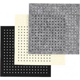 Kraftig Polyesterfilt med Huller, 20x20 cm, 3 mm