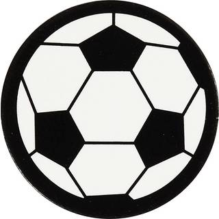 Fodbold Kartonmærkater 25 mm - 20 stk. Hvid/Sort