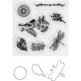 Stempler og Skæreskabeloner - Dyr & Blade, 1 pk